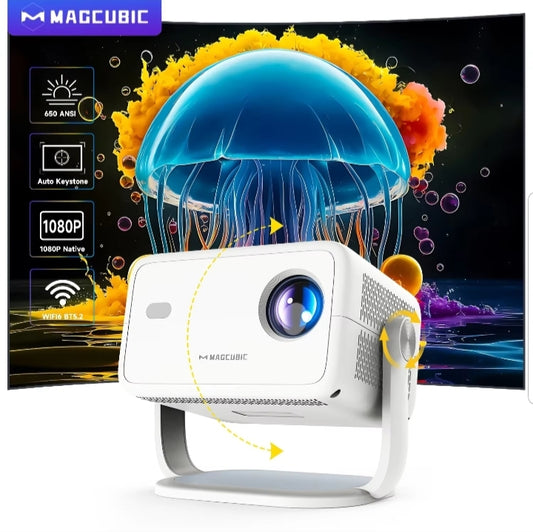 Magcubic L018 Projector 650ANSI Native 1080P Android 11 Auto Focus & Keystone 4K 360° Rotate Wifi6 BT5.2 Airmouse Home Theater better than HY350