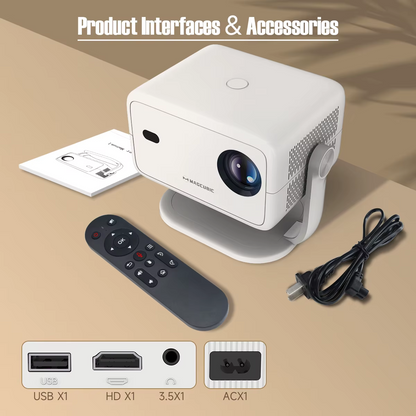 Magcubic L018 Projector 650ANSI Native 1080P Android 11 Auto Focus & Keystone 4K 360° Rotate Wifi6 BT5.2 Airmouse Home Theater better than HY350