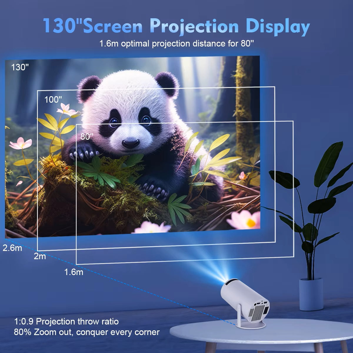 HY300, HY300 Pro & HY300 Plus Android Projector 200/260 ANSI Android 11 4K 1280*720P Dual Wifi6 BT5.0 Allwinner H713 Home Cinema Outdoor Indoor Projector