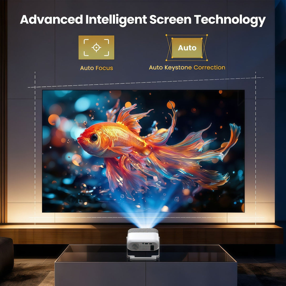 XNANO HA116 auto focus and auto keystone